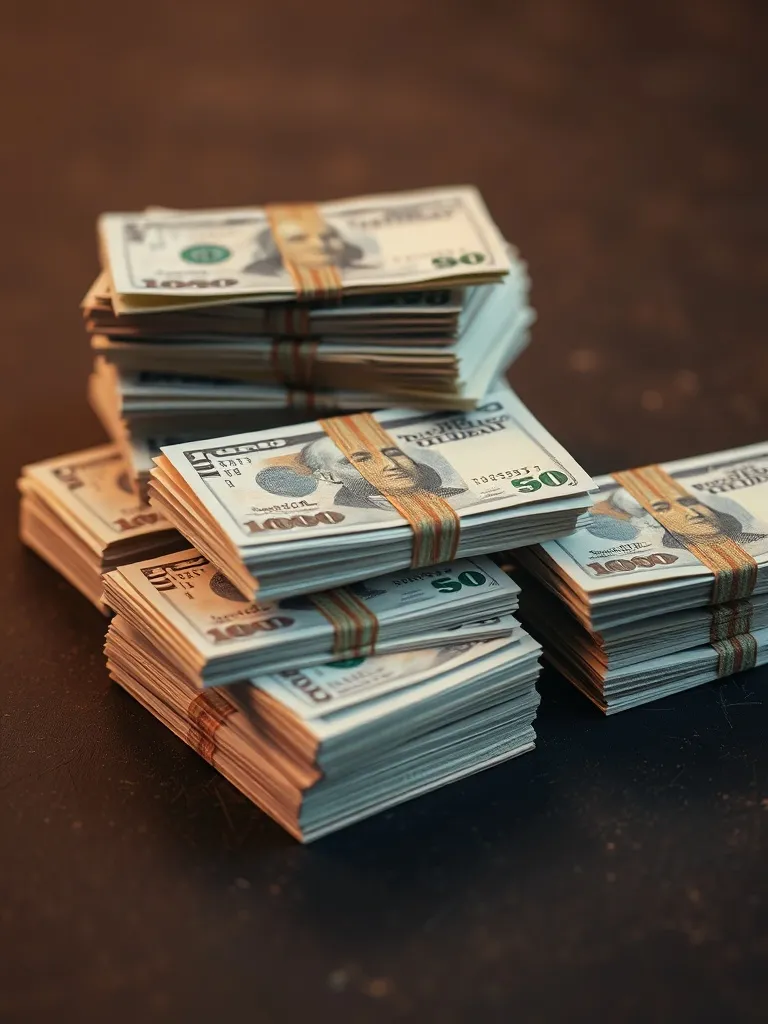 A detailed macro shot of various denominations of paper curr